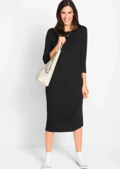 Damen bonprix Basics|Nachhaltigere Materialien|Shirt-Kleid mit 3/4-Ärmeln