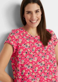 Damen bonprix Bekleidung·Pullover & Strickjacken|Kleider|Shirtkleid mit seitlichen Schlitzen aus reiner Baumwolle (2er Pack)