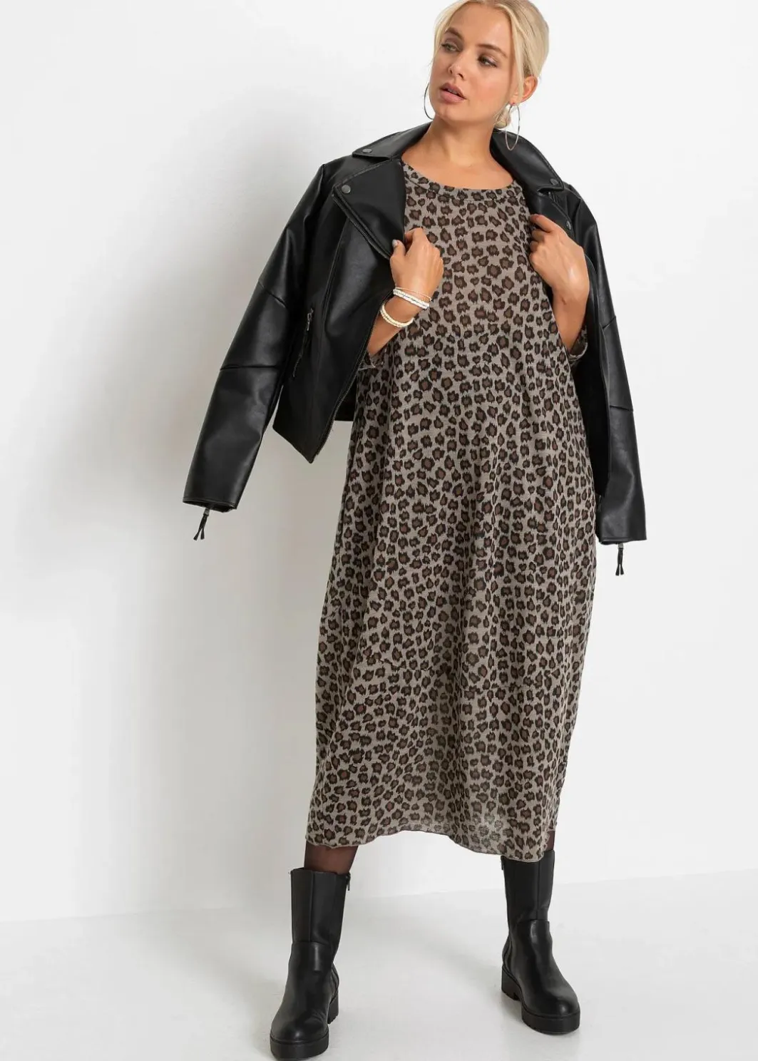Damen bonprix Bekleidung·Pullover & Strickjacken|Kleider|Shirt-Midikleid