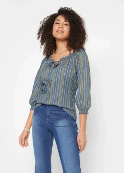 Outlet Shirt-Tunika 3/4-Arm, gestreift Damen Shirts & Tops|Nachhaltigere Materialien