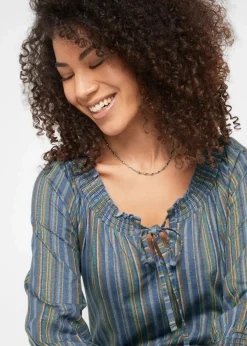 Outlet Shirt-Tunika 3/4-Arm, gestreift Damen Shirts & Tops|Nachhaltigere Materialien