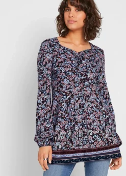 Damen bonprix Shirts & Tops|Nachhaltigere Materialien|Shirt-Tunika aus Baumwoll-Viskose-Mix