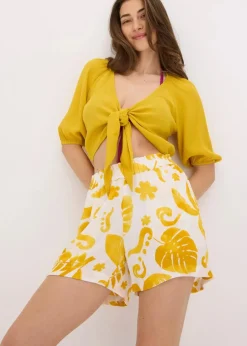 Online Shorts aus strukturierter Viskose Damen Bekleidung·Outdoorbekleidung|Bekleidung·Kleider