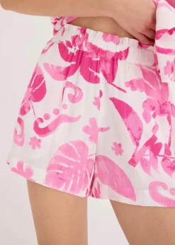 Clearance Shorts aus strukturierter Viskose Damen Nachhaltigere Materialien|Hosen