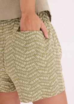Damen bonprix Shorts|Hosen|Shorts mit Lochstickerei