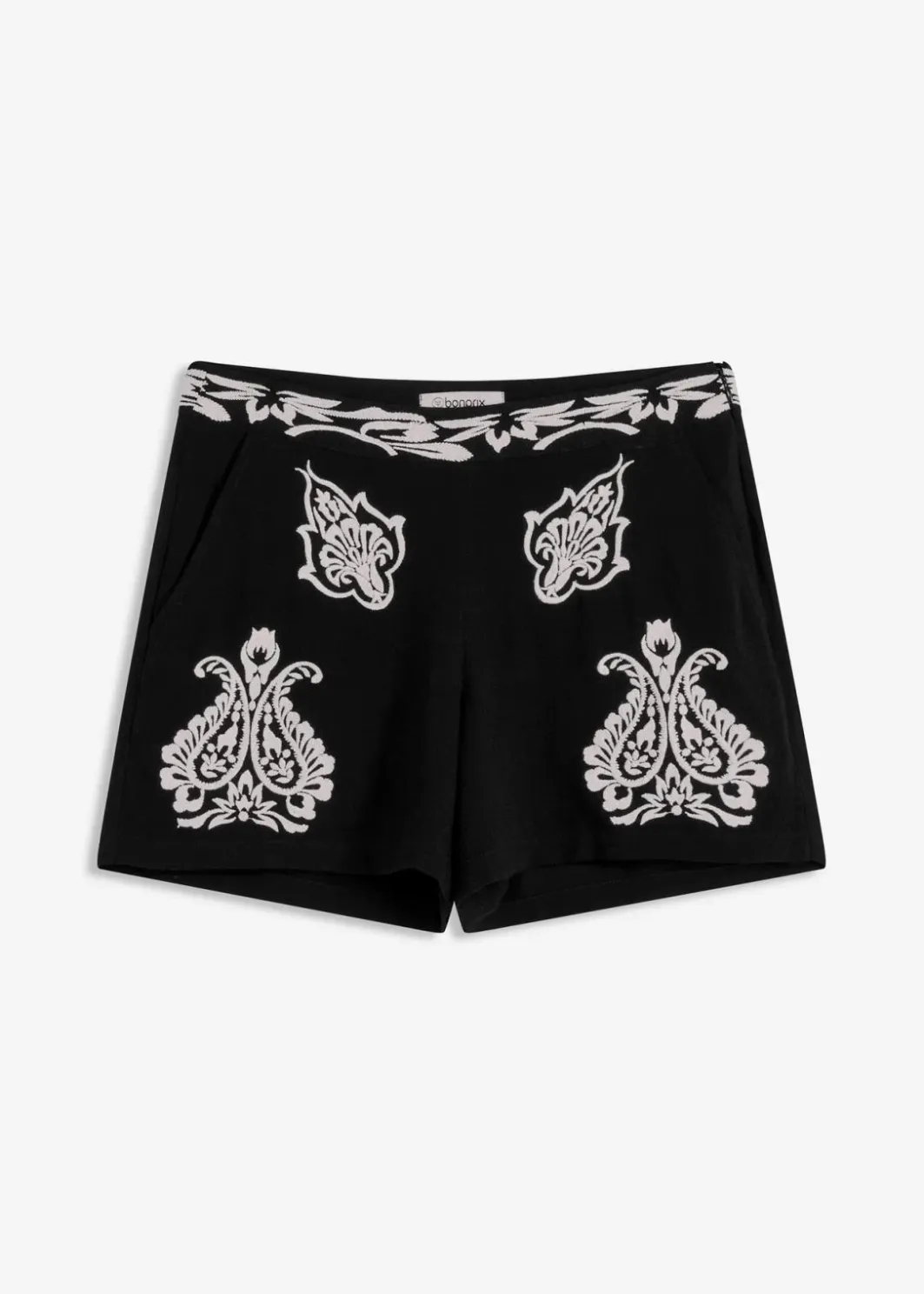 Damen bonprix Bekleidung·Outdoorbekleidung|Bekleidung·Kleider|Shorts mit Stickerei aus softem Viskose Mix