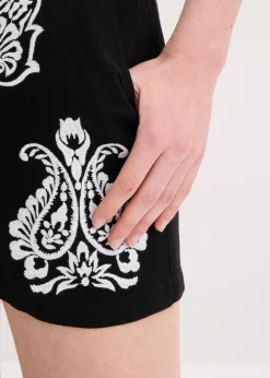 Damen bonprix Bekleidung·Outdoorbekleidung|Bekleidung·Kleider|Shorts mit Stickerei aus softem Viskose Mix