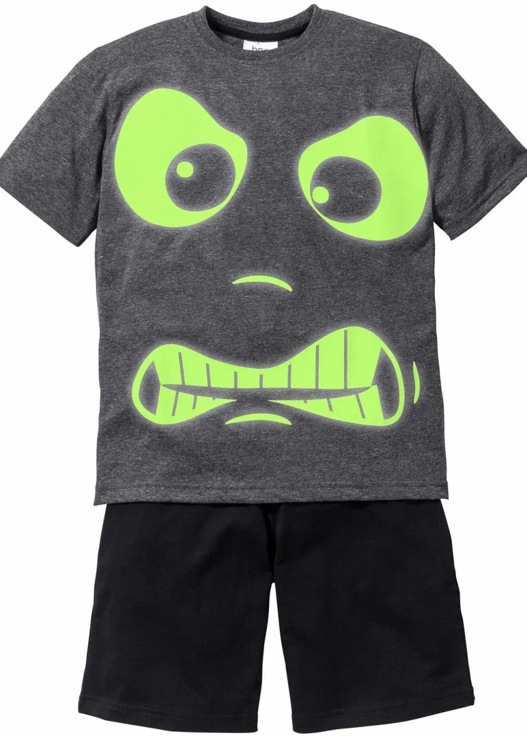 Kinder bonprix Jungen·Nachtwäsche|Shorty aus reiner Baumwolle mit nachtleuchtendem Druck (2-tlg. Set)