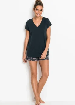 Damen bonprix Wäsche·Nachtwäsche|Nachtwäsche|Shorty aus reiner Baumwolle