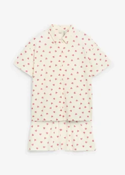 Discount Shorty aus reiner Bio-Baumwolle mit Knopfleiste (2-tlg.Set) Kinder Mädchen·Nachtwäsche