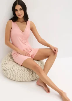 Damen bonprix Nachhaltigere Materialien|Nachtwäsche|Shorty aus weicher Rippe
