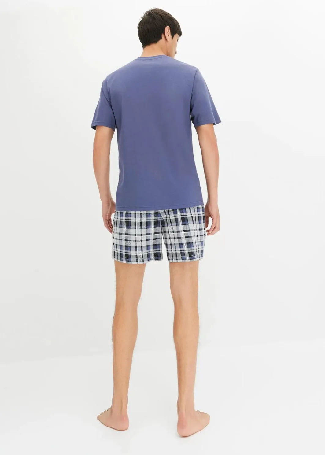 Herren bonprix Pyjamas|Große Größen|Shorty mit Baumwolle