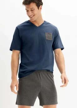 Shorty mit Baumwolle (4-tlg.Set) Herren Pyjamas|Große Größen