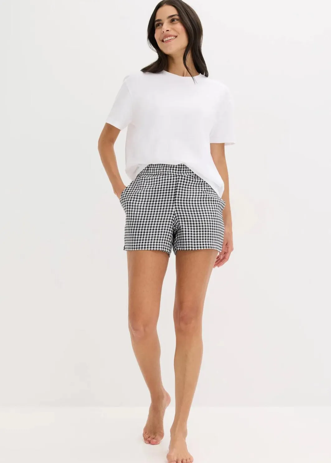 Discount Shorty mit gewebter Shorts Damen Wäsche·Nachtwäsche|Nachtwäsche