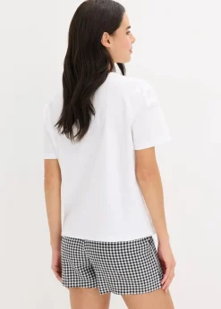 Discount Shorty mit gewebter Shorts Damen Wäsche·Nachtwäsche|Nachtwäsche