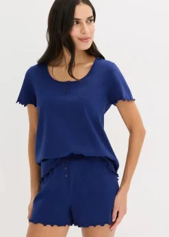 Damen bonprix Wäsche·Nachtwäsche|Nachhaltigere Materialien|Shorty mit Knopfleiste