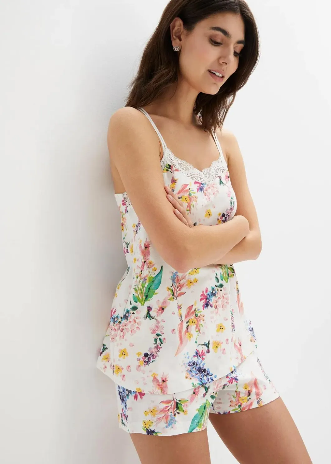 Clearance Shorty mit Spaghettiträgern Damen Wäsche·Nachtwäsche|Nachtwäsche