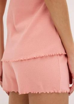 Damen bonprix Wäsche·Nachtwäsche|Nachtwäsche|Shorty mit zartem Spitzenbesatz