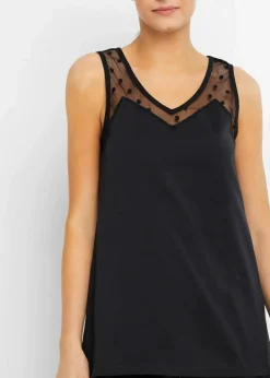 Damen bonprix Basics|Nachtwäsche|Shorty mit zartem Spitzeneinsatz