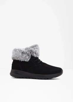 Damen Skechers High Heels|Gefütterte Winterschuhe|Schnürboots