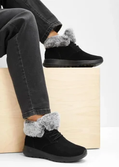 Damen Skechers High Heels|Gefütterte Winterschuhe|Schnürboots