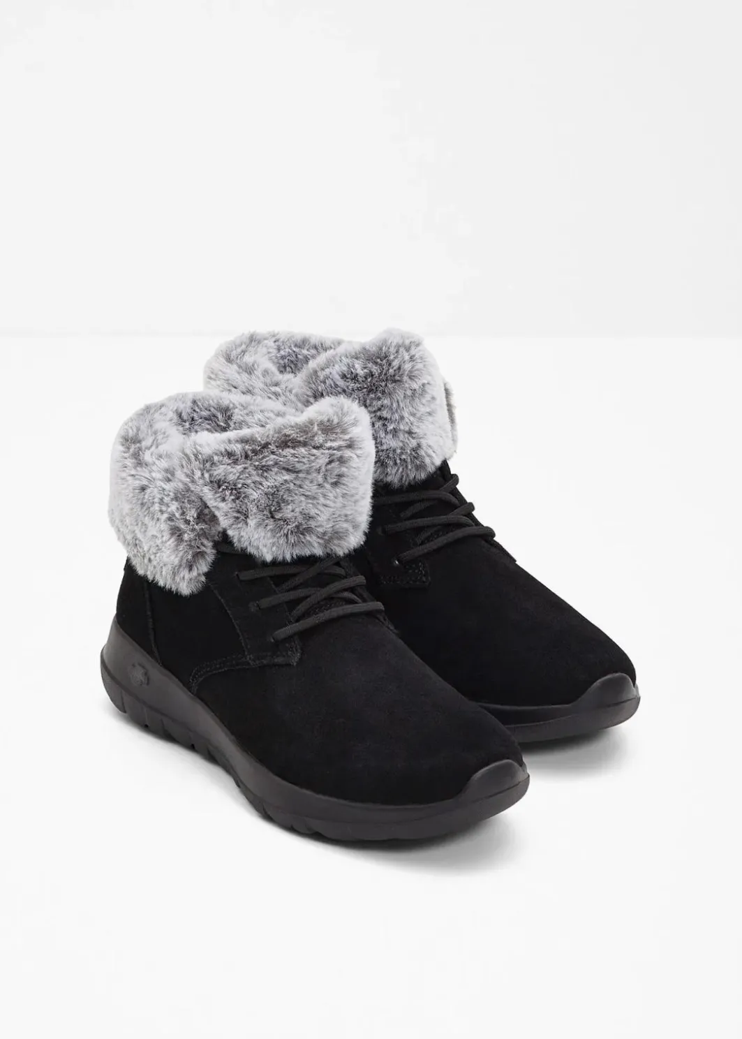 Damen Skechers High Heels|Gefütterte Winterschuhe|Schnürboots