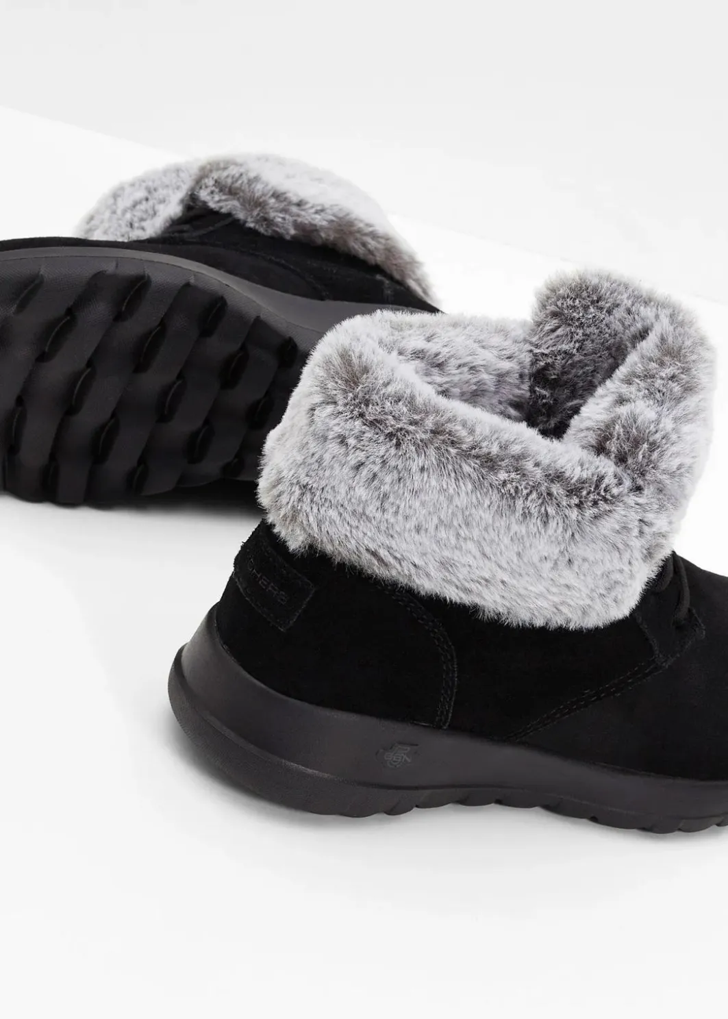 Damen Skechers High Heels|Gefütterte Winterschuhe|Schnürboots