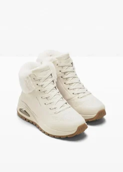 Schnürboots mit Memory Foam Damen High Heels|Gefütterte Winterschuhe