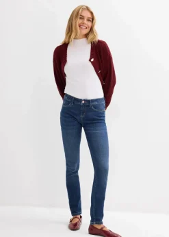 Damen bonprix Kurzgrößen|Bekleidung·Shirts & Tops|Skinny Jeans Mid Waist, Bio Baumwolle