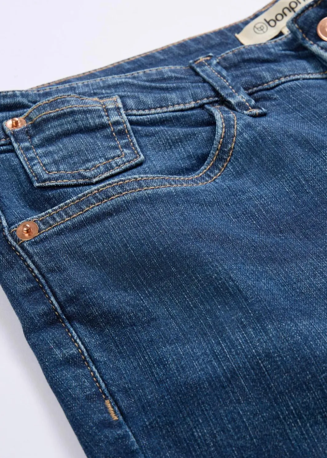 Damen bonprix Kurzgrößen|Bekleidung·Shirts & Tops|Skinny Jeans Mid Waist, Bio Baumwolle