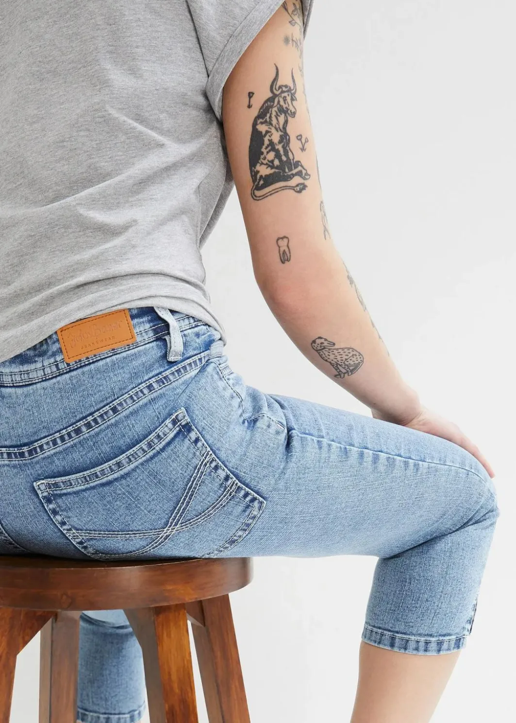 Discount Skinny Jeans Mid Waist, knieumspielend Stretch Damen Bekleidung·Shirts & Tops|Jeans