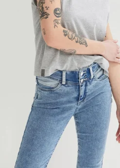 Discount Skinny Jeans Mid Waist, knieumspielend Stretch Damen Bekleidung·Shirts & Tops|Jeans