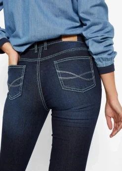 Skinny Jeans Mid Waist, Kontrastnähte Damen Bekleidung·Shirts & Tops|Jeans