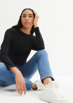 Damen bonprix Jeans|Kurzgrößen|Skinny Jeans Mid Waist, Stretch