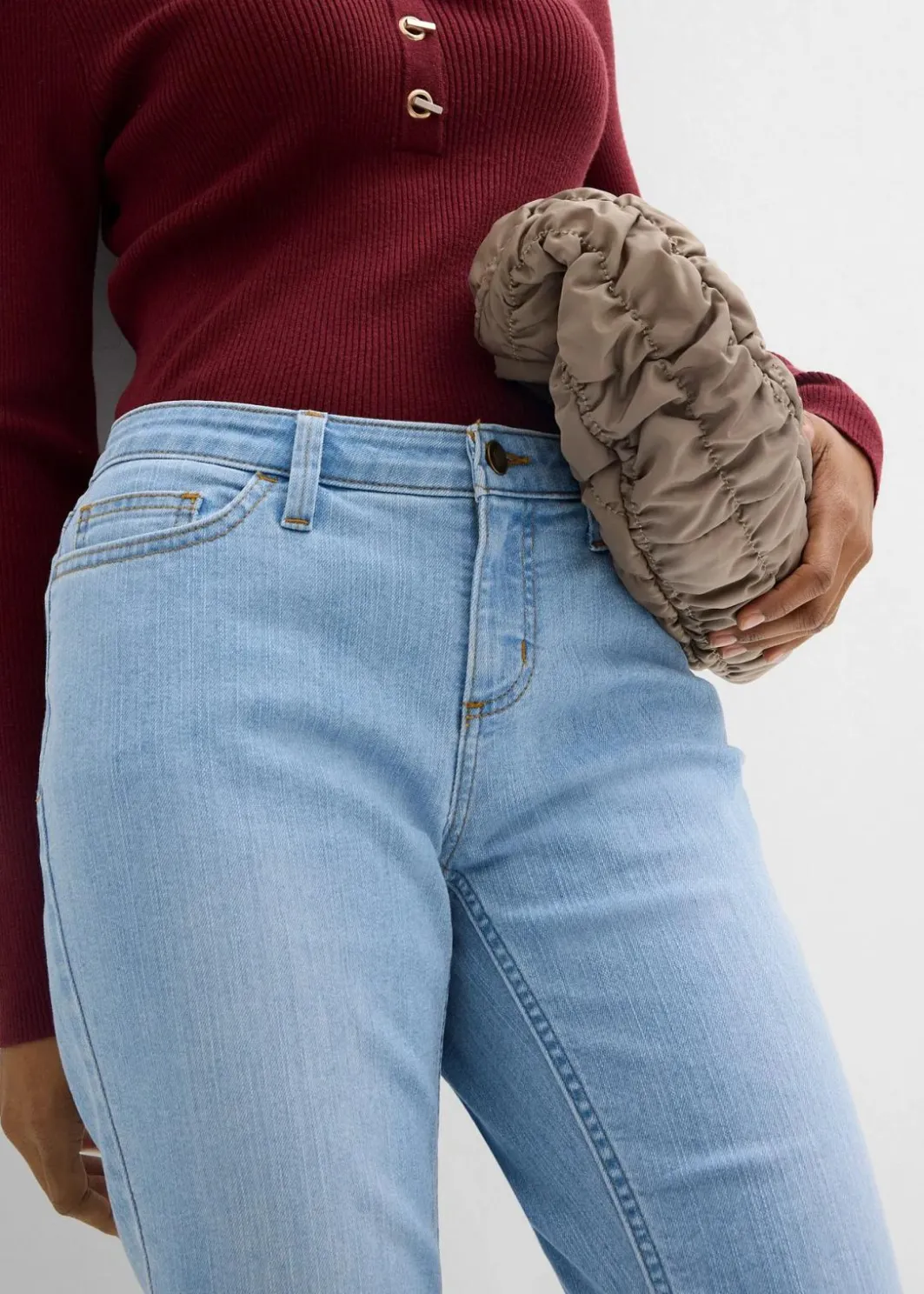 Damen bonprix Jeans|Kurzgrößen|Skinny Jeans Mid Waist, Stretch
