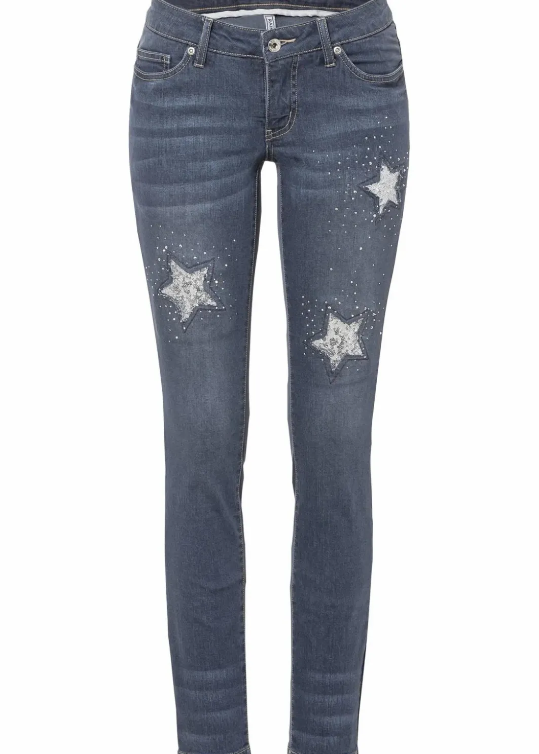 Damen bonprix Bekleidung·Shirts & Tops|Jeans|Skinny-Jeans Low Waist mit Sternendesign