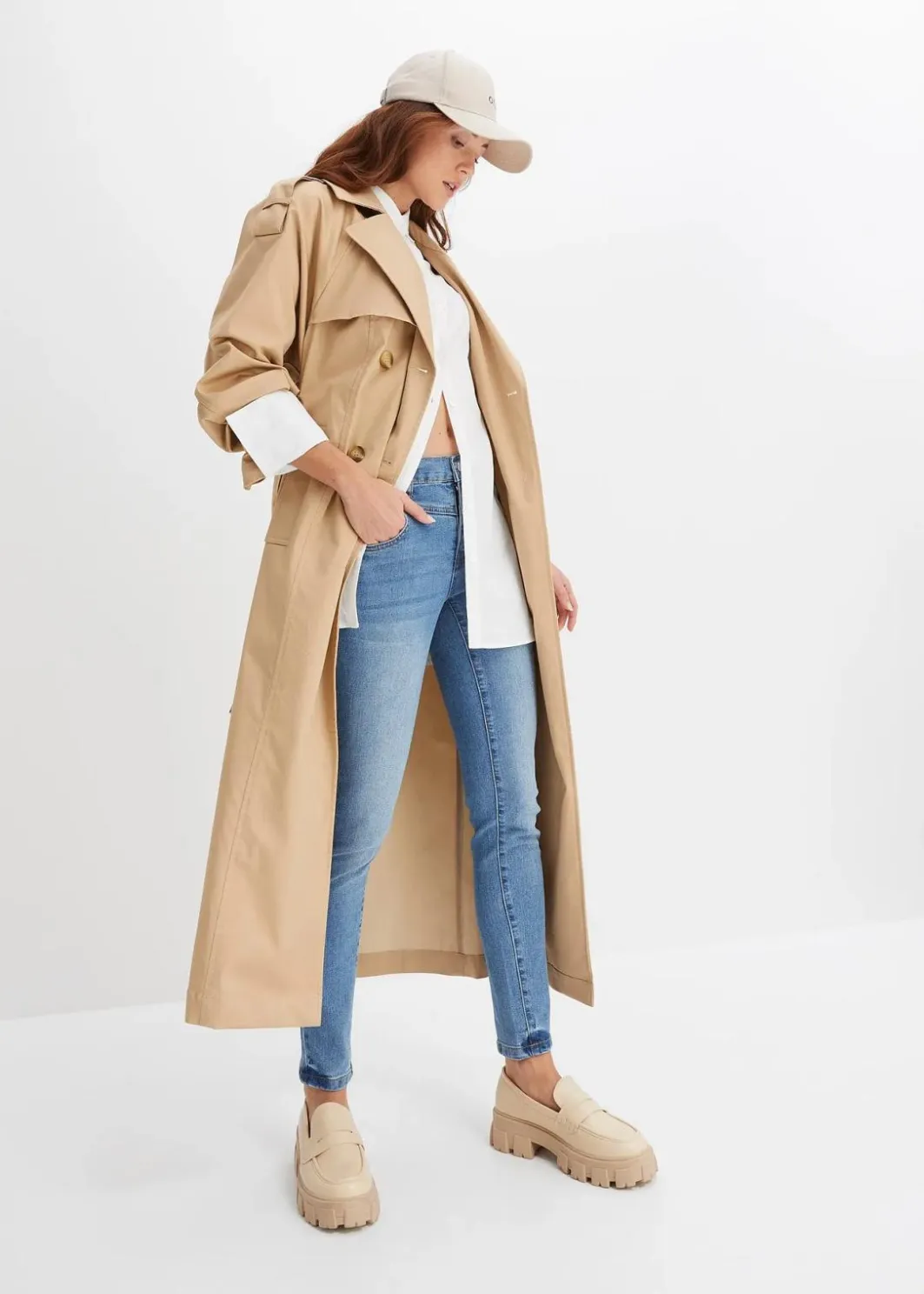 Sale Skinny-Jeans Mid Waist, cropped Damen Jeans