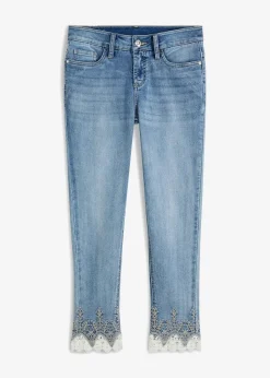 Clearance Skinny-Jeans mit Spitze Damen Bekleidung·Shirts & Tops|Jeans