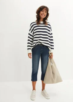 Damen bonprix Jeans|Bekleidung·Shirts & Tops|Slim Fit Jeans Mid Waist, cropped