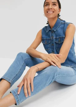 New Slim Fit Jeans Mid Waist, cropped Damen Jeans|Bekleidung·Shirts & Tops