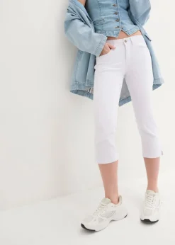 Damen bonprix Jeans|Bekleidung·Shirts & Tops|Slim Fit Jeans Mid Waist, cropped