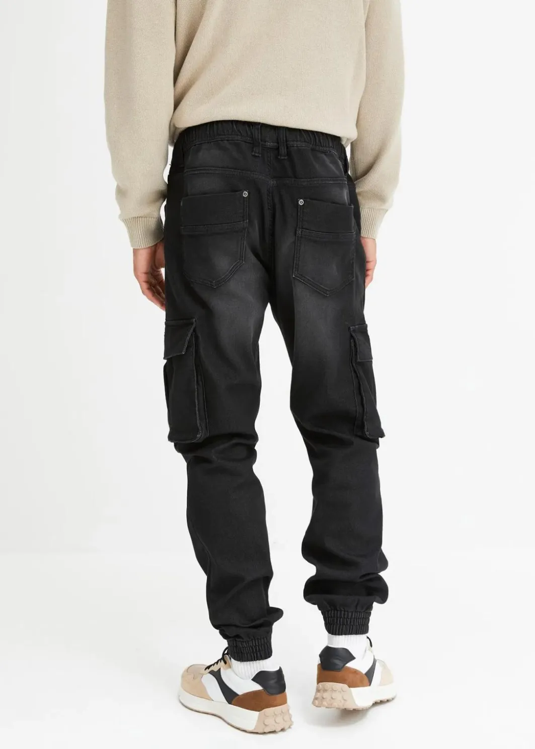 Herren bonprix Jeans|Große Größen|Slim Fit Jeans-Jogger mit Komfortbund, Straight