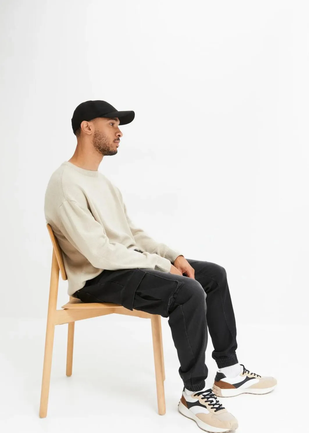 Herren bonprix Jeans|Große Größen|Slim Fit Jeans-Jogger mit Komfortbund, Straight