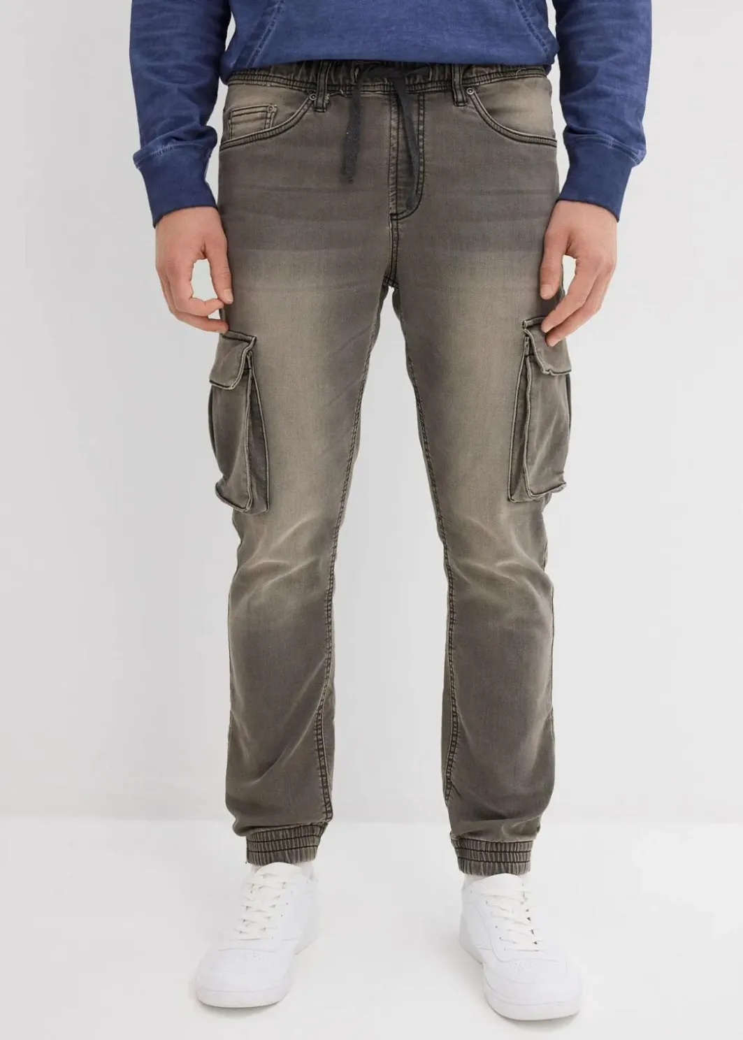Clearance Slim Fit Jeans-Jogger mit Komfortbund, Straight Herren Jeans|Große Größen