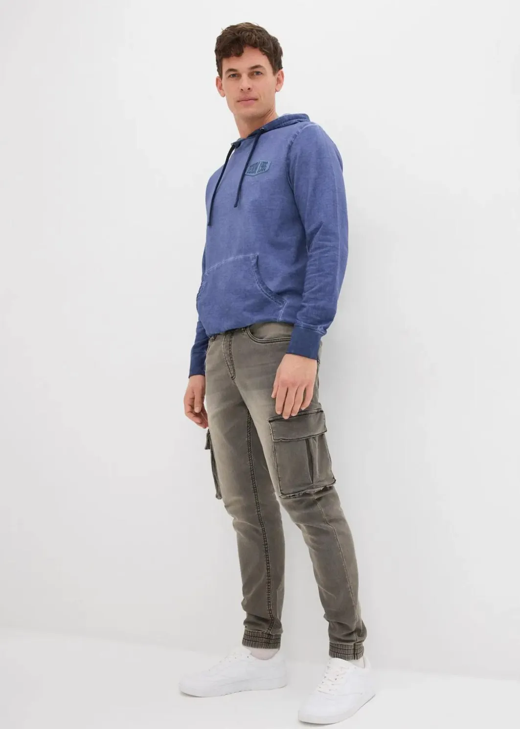 Clearance Slim Fit Jeans-Jogger mit Komfortbund, Straight Herren Jeans|Große Größen