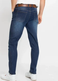 Herren bonprix Große Größen|Jeans|Slim Fit Power-Stretch-Jeans, Tapered (2er Pack)