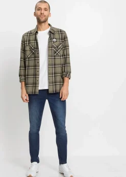 Herren bonprix Große Größen|Jeans|Slim Fit Power-Stretch-Jeans, Tapered (2er Pack)