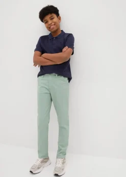 Kinder bonprix Jungen 9-16 Jahre·Hosen|Slim Fit Stretch-Chinohose mit verstellbarem Bund, Straight