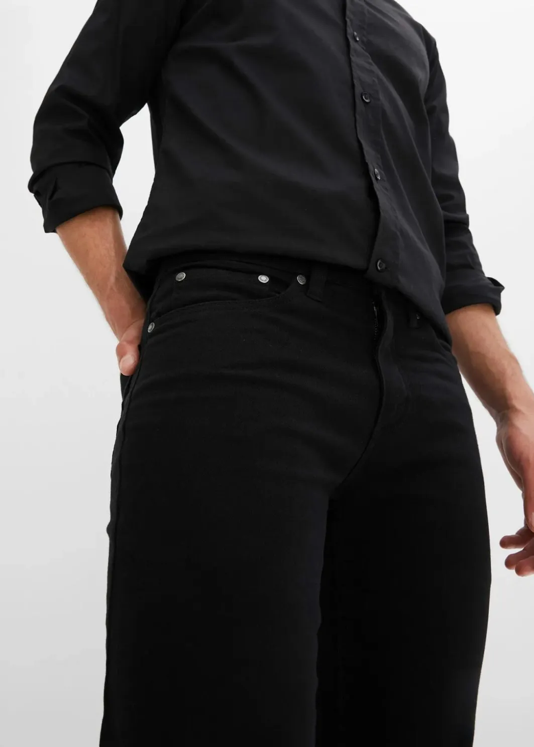 Herren bonprix Große Größen|Basics|Slim Fit Stretch-Jeans, Straight