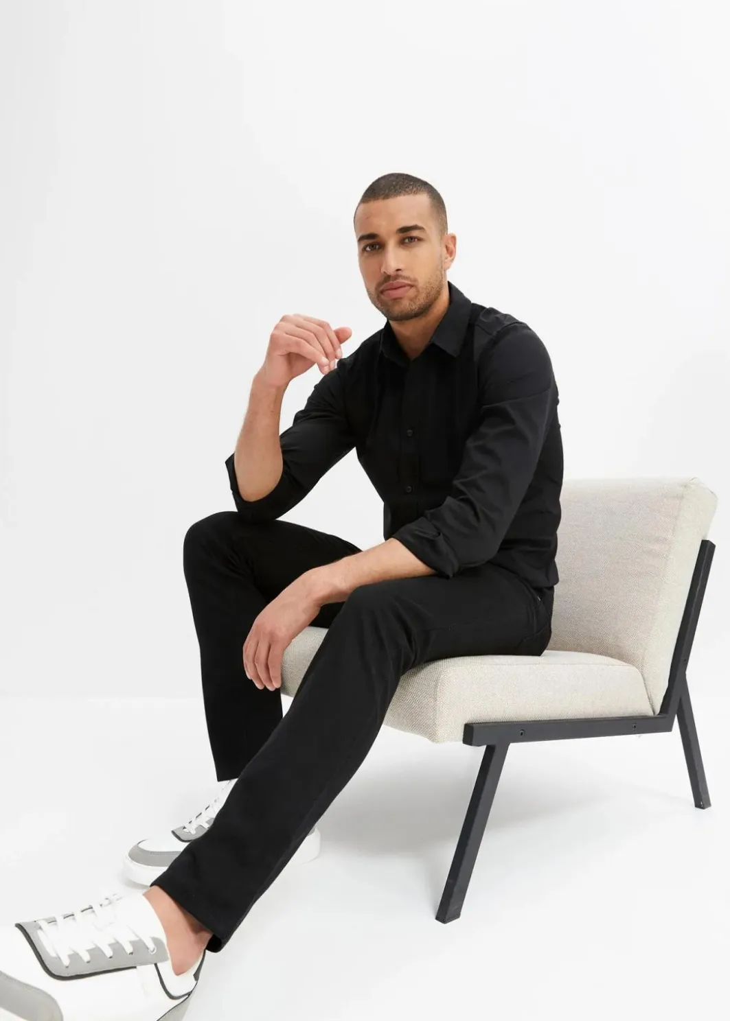 Herren bonprix Große Größen|Basics|Slim Fit Stretch-Jeans, Straight
